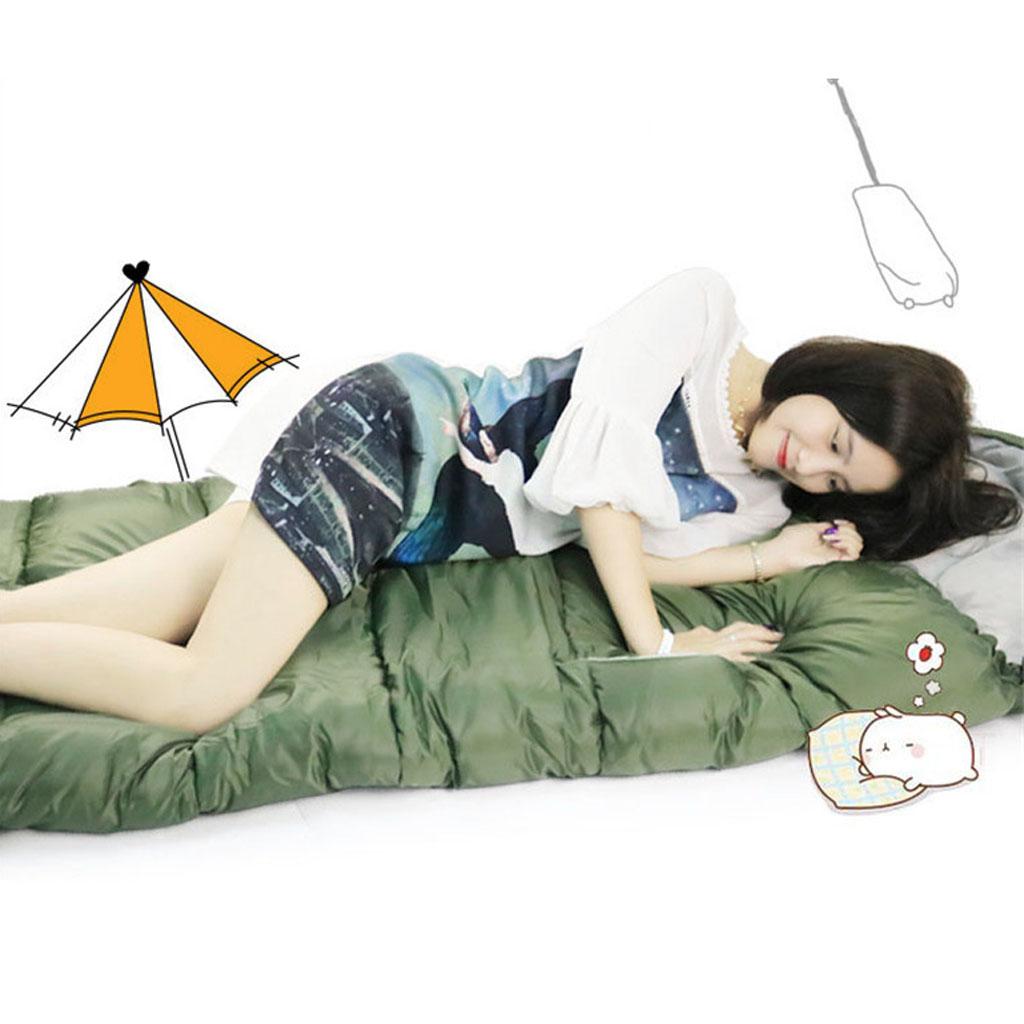 Lightweight Outdoor Camping Hiking Envelope Sleeping Bag 210 x 75cm green