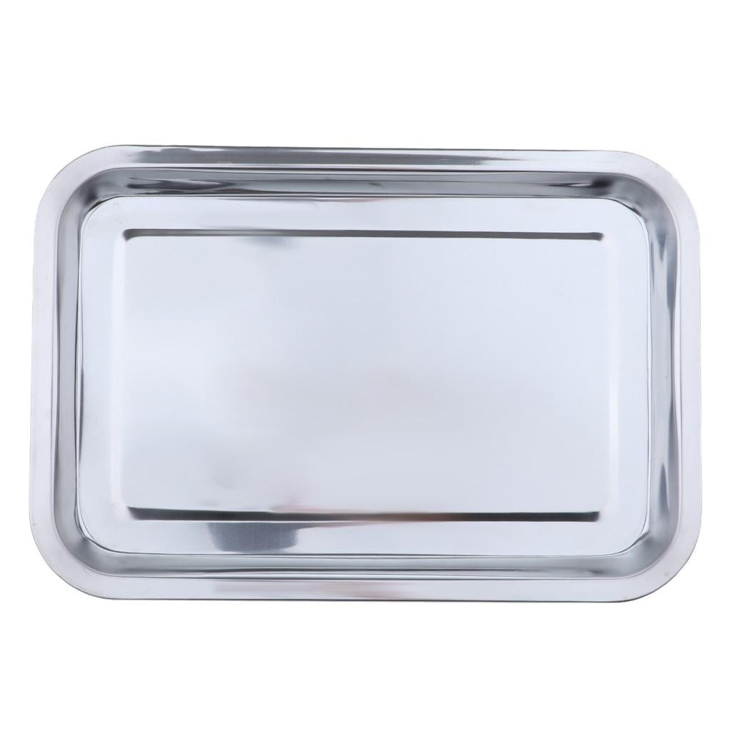 Stainless Steel Tableware Dish Plate Food Organizer Tray Pan 40 x 30 x 2cm