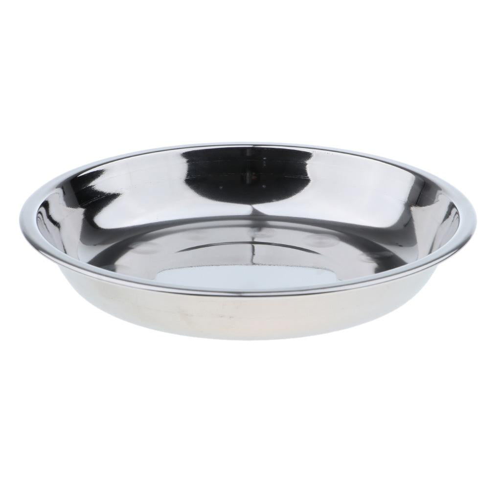 Stainless Steel Plate Dish Outdoor Camping Picnic Food Container 26x3.5cm