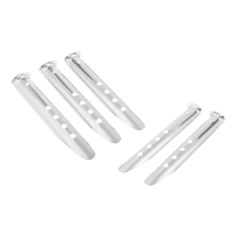 5 Pieces Aluminium Alloy Camping Hiking Tent Pegs Stakes Nails 230mm silver