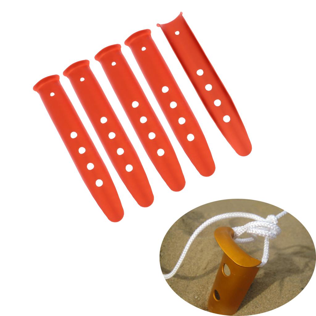 5 Pieces Aluminium Alloy Camping Hiking Tent Pegs Stakes Nails 230mm orange
