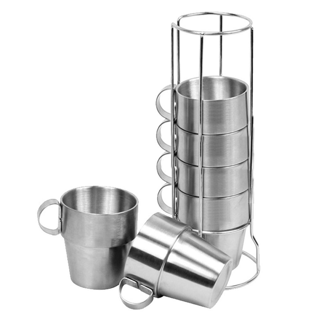 6 Pieces Stainless Steel Double Insulated Vacuum Coffee Mugs Water Tea Cup