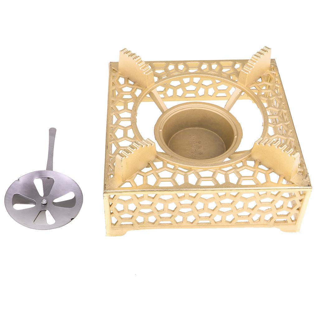 Outdoor Travel Camping Cooking Spirit Burner Alcohol Stove - Square yellow