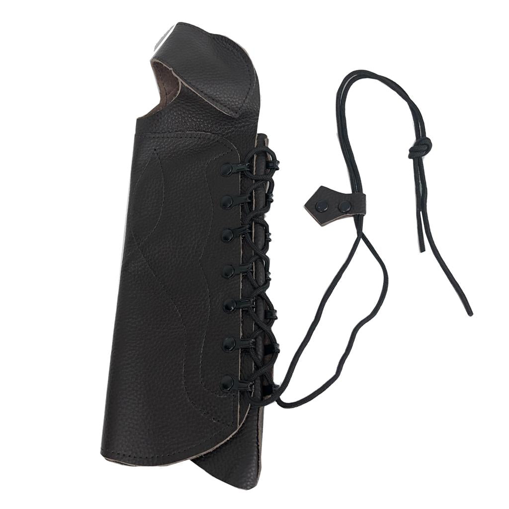 Black Cow Leather Shooting Archery Arm Guard Bow Protect Gear with Straps