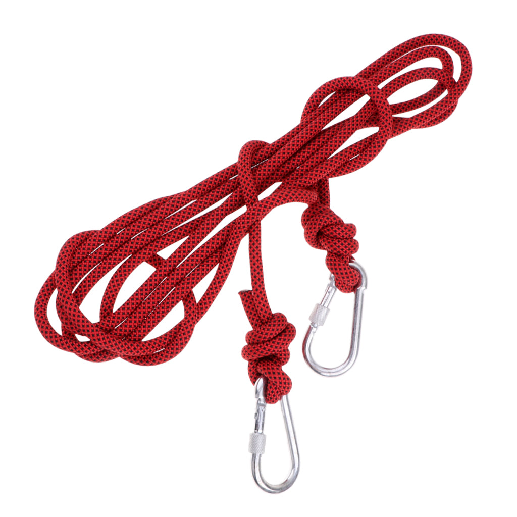 5M 10mm Outdoor Rock Climbing Rope Rescue Rappelling Safety Static Rope Red