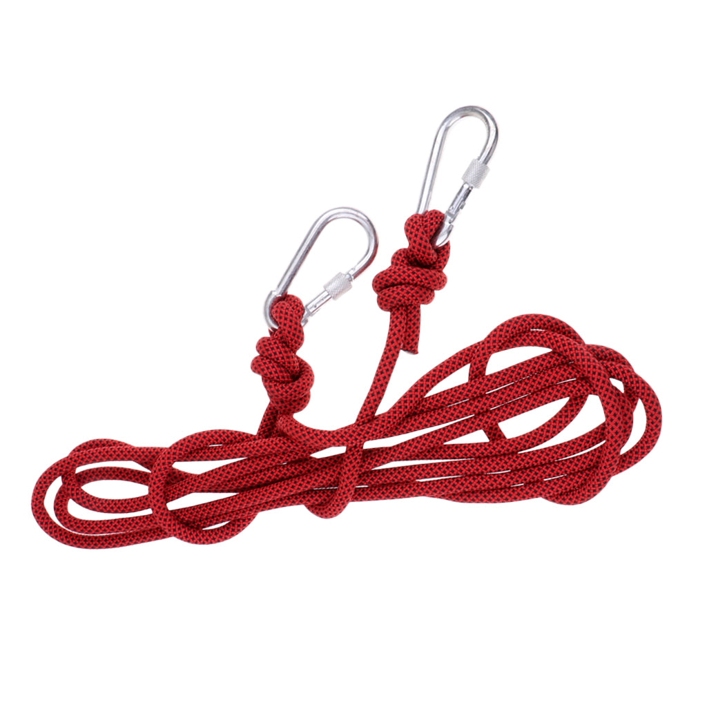 5M 10mm Outdoor Rock Climbing Rope Rescue Rappelling Safety Static Rope Red