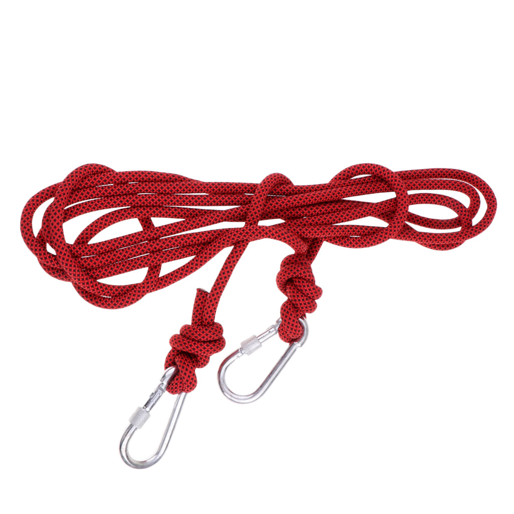 5M 10mm Outdoor Rock Climbing Rope Rescue Rappelling Safety Static Rope Red