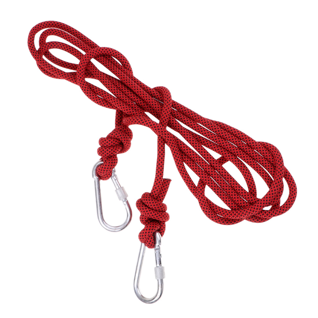5M 10mm Outdoor Rock Climbing Rope Rescue Rappelling Safety Static Rope Red