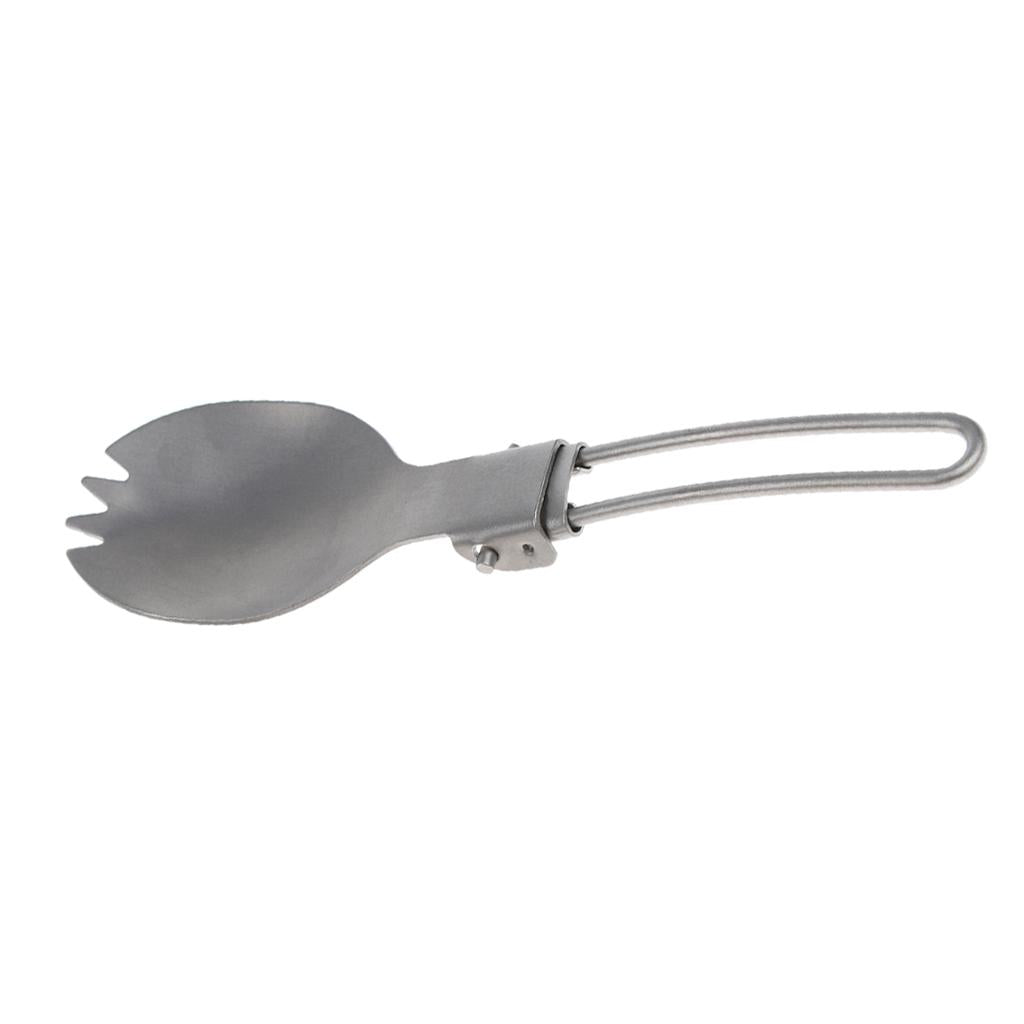 Folding Cutlery Tableware Titanium Fork Spork Outdoor Camping 132x38mm Spork
