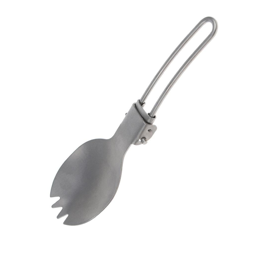 Folding Cutlery Tableware Titanium Fork Spork Outdoor Camping 132x38mm Spork
