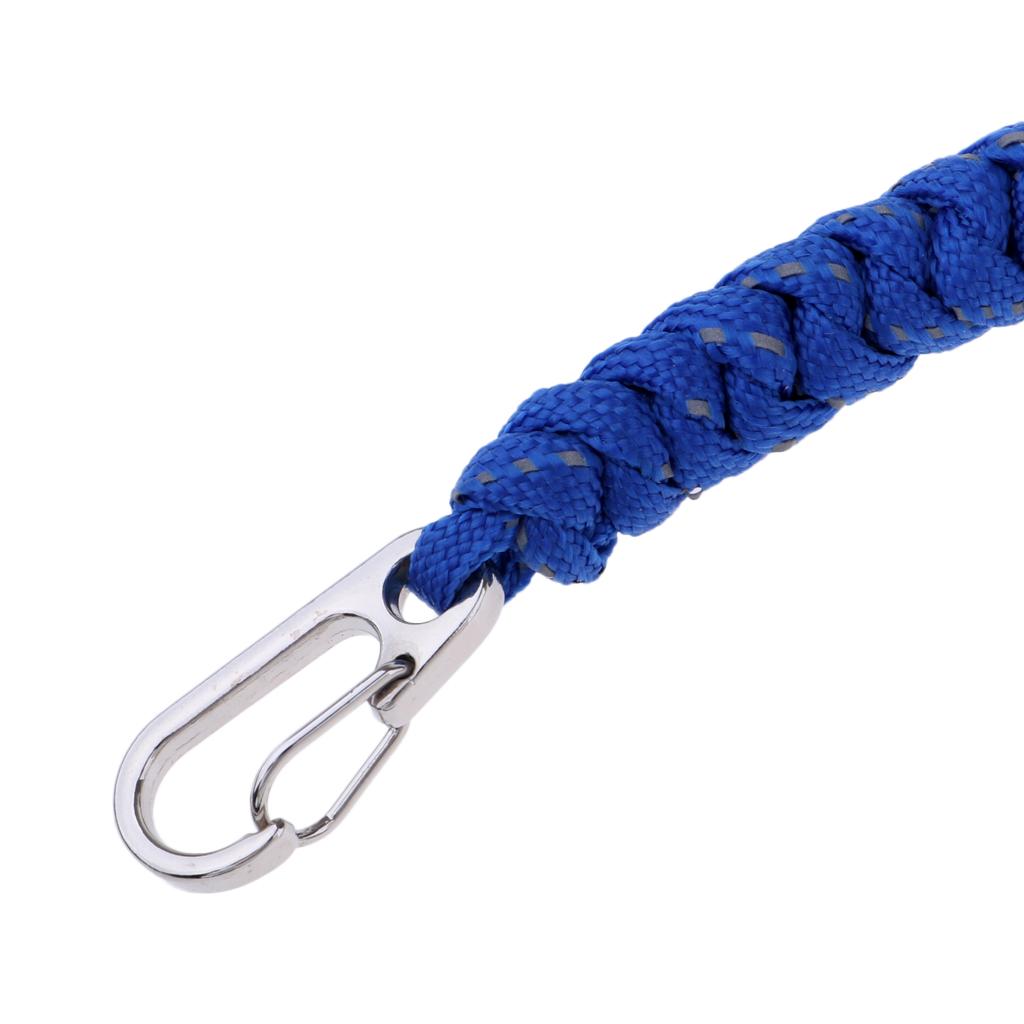Outdoor Emergency Kit Paracord Key Chain Rope Cord Lanyard Carabiner Blue
