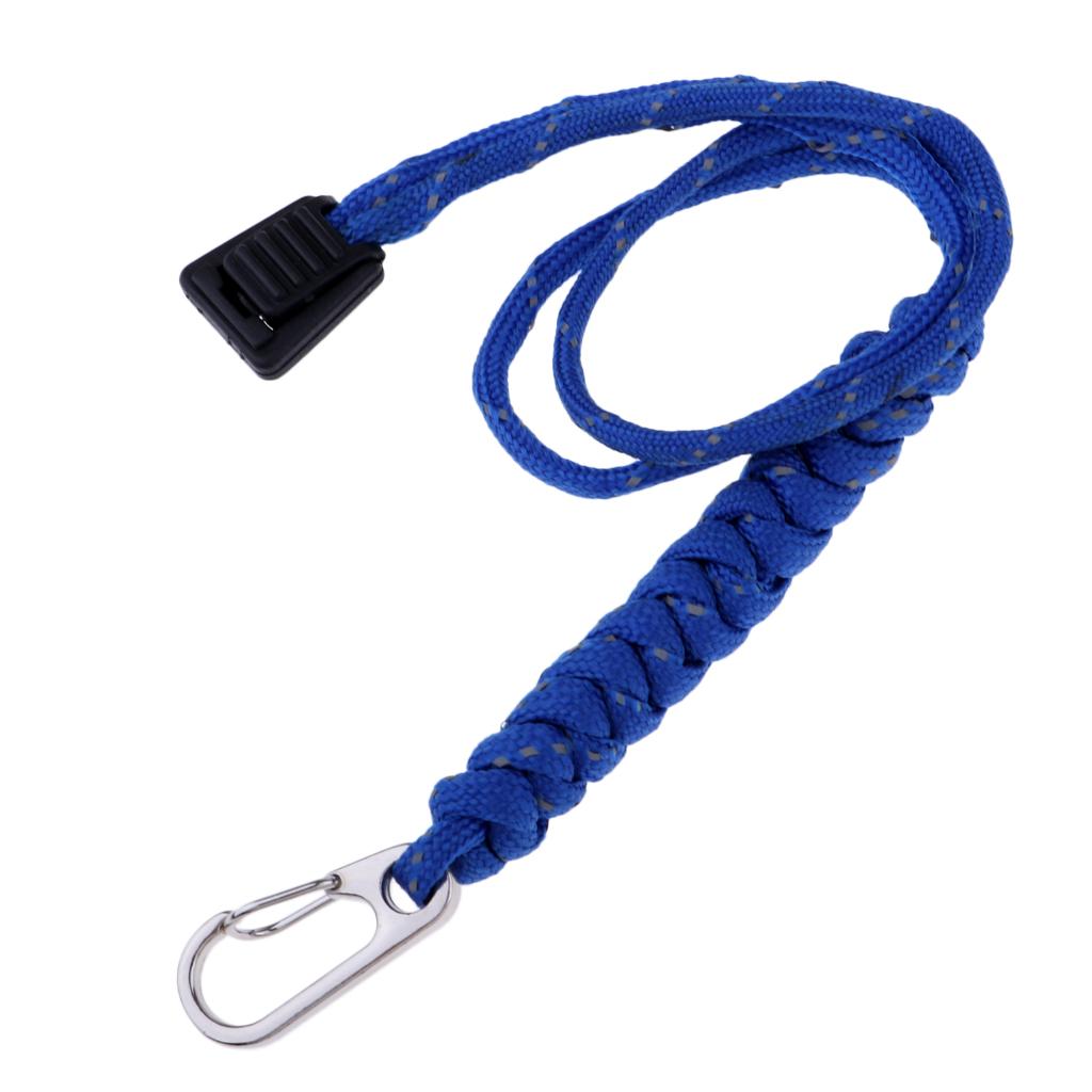 Outdoor Emergency Kit Paracord Key Chain Rope Cord Lanyard Carabiner Blue