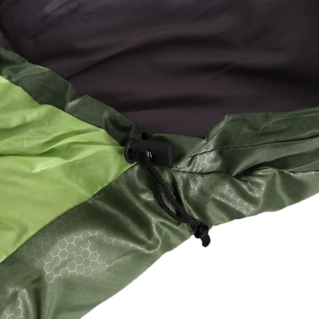 Waterproof Camping Warm Hollow Cotton Splicing Sleeping Bag Army Green Right