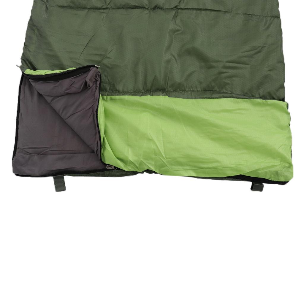 Waterproof Camping Warm Hollow Cotton Splicing Sleeping Bag Army Green Right