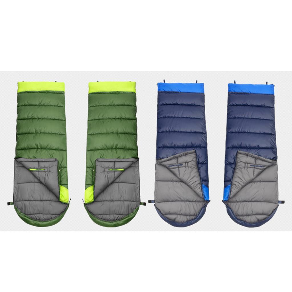Waterproof Camping Warm Hollow Cotton Splicing Sleeping Bag Army Green Right