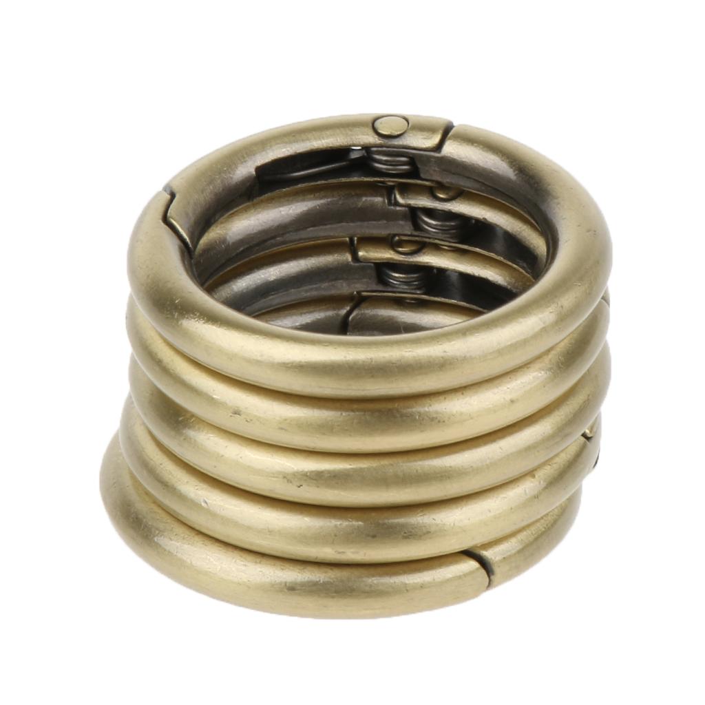 5 Pieces Zinc Alloy Round Spring Buckles Snap Hook Keychain Clip Brown 25mm