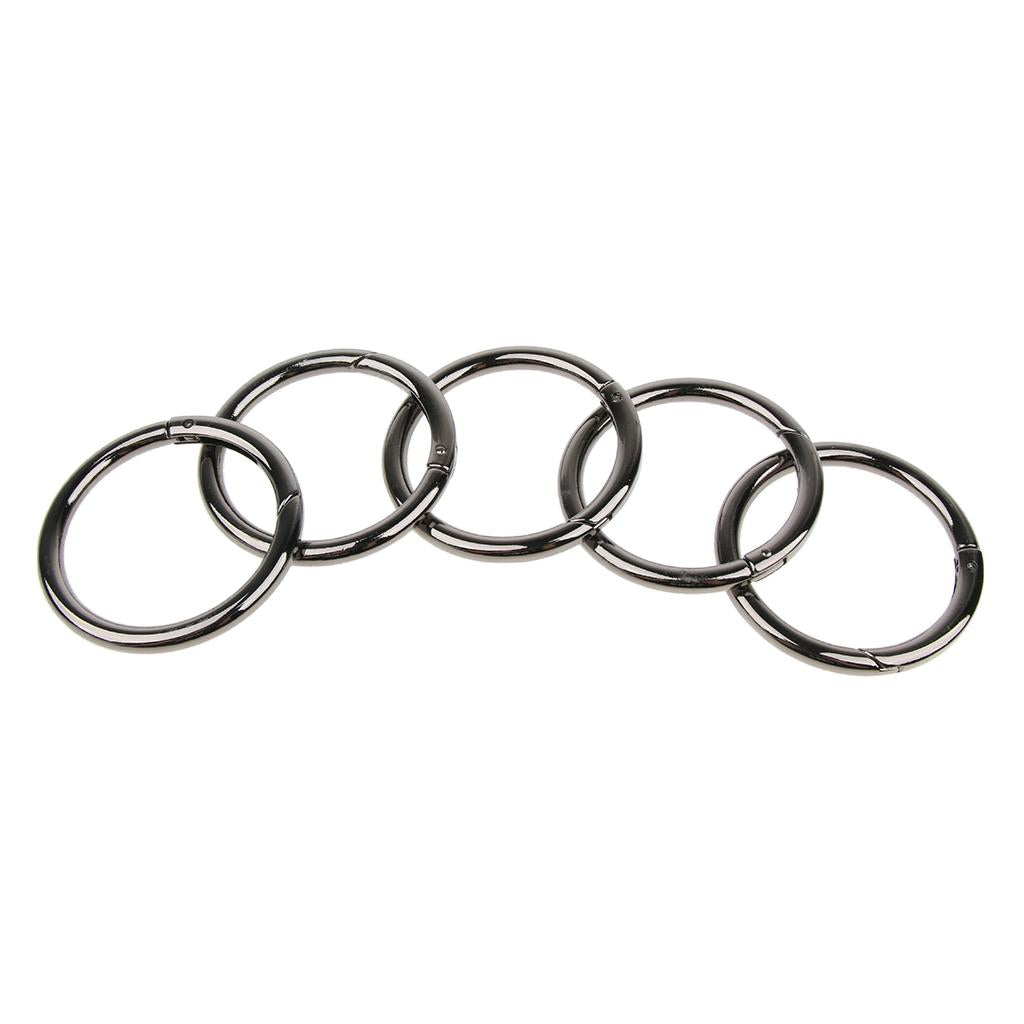 5 Pieces Zinc Alloy Round Spring Buckles Snap Hook Keychain Clip Black 38mm