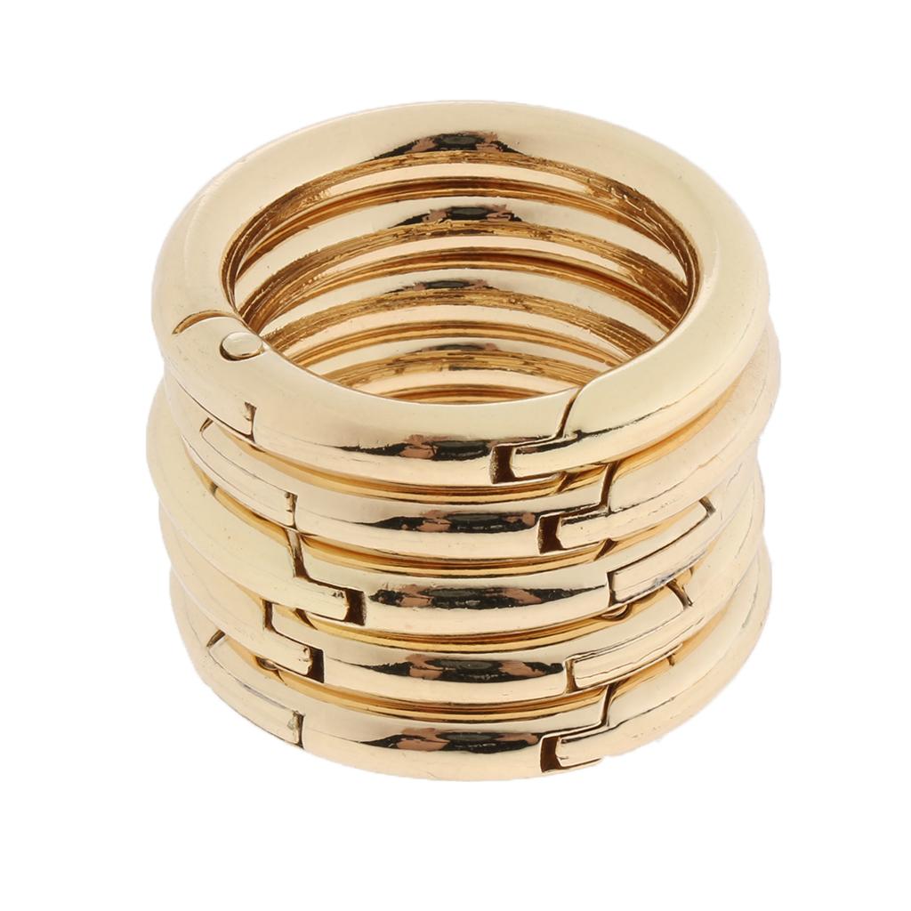5 Pieces Zinc Alloy Round Spring Buckles Snap Hook Keychain Clip Gold 25mm