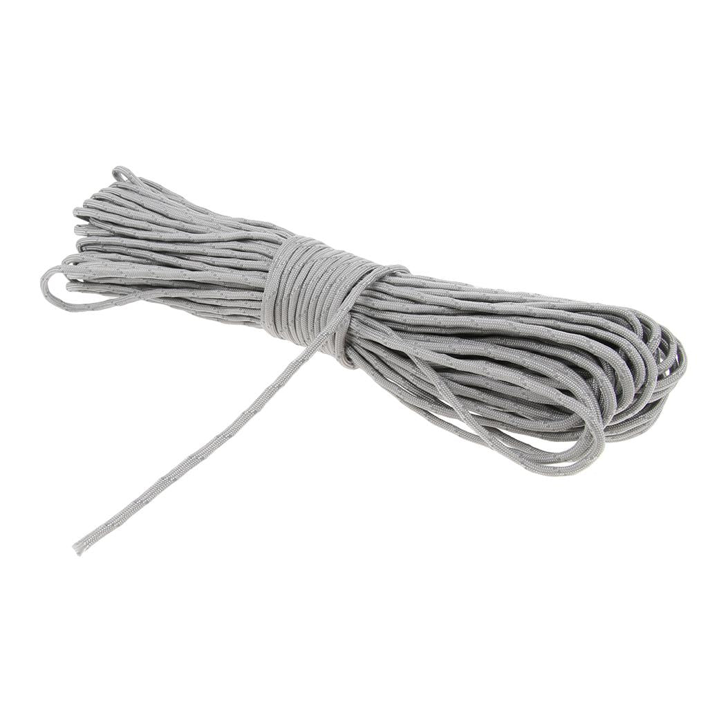 4mmx31m Reflective 9 Strand Nylon Tent Cord Canopy Awning Guy Line Gray