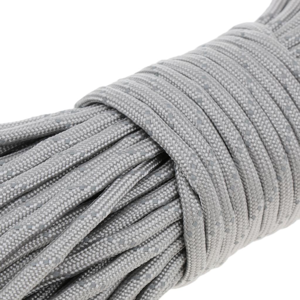 4mmx31m Reflective 9 Strand Nylon Tent Cord Canopy Awning Guy Line Gray