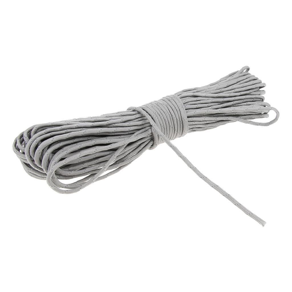 4mmx31m Reflective 9 Strand Nylon Tent Cord Canopy Awning Guy Line Gray