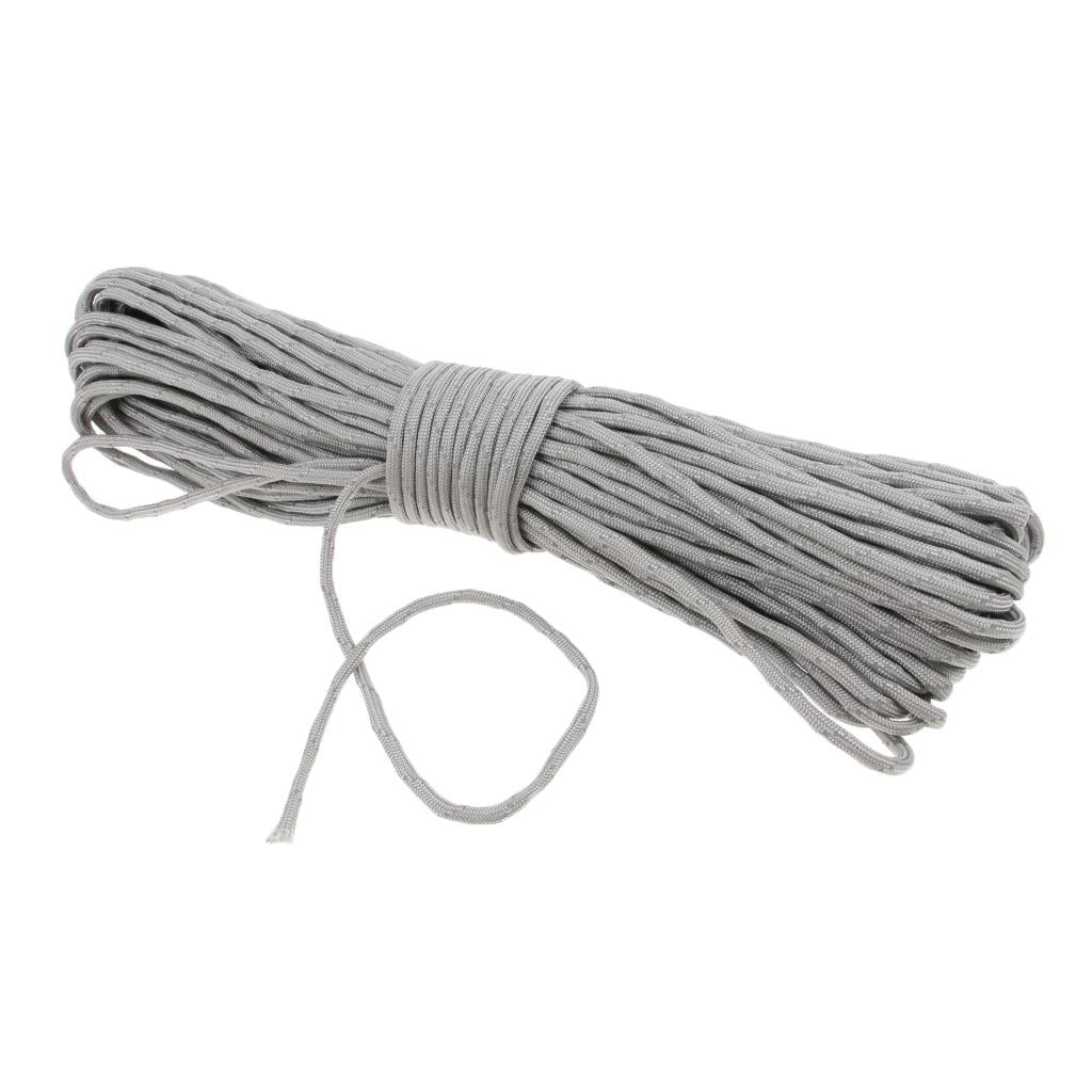 4mmx31m Reflective 9 Strand Nylon Tent Cord Canopy Awning Guy Line Gray
