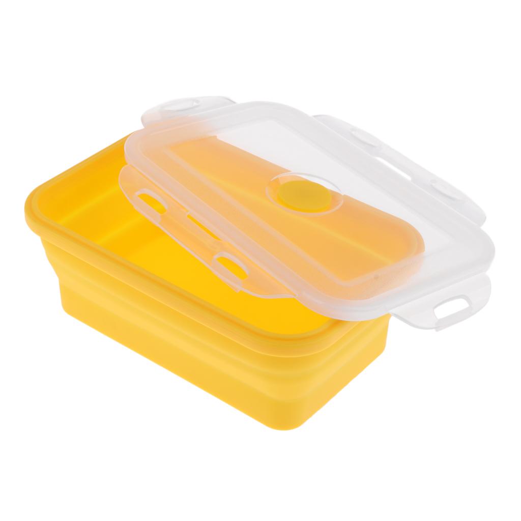 3Pcs Folding Silicone Lunch Box Bowl Bento Collapsible Food Storage 350ML