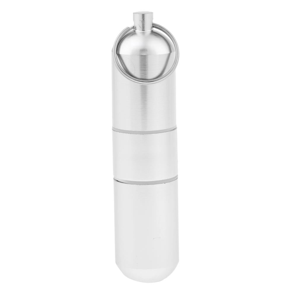 Waterproof Aluminum Pill Box Drug Keychain Container 25 x 105mm (3 grid)