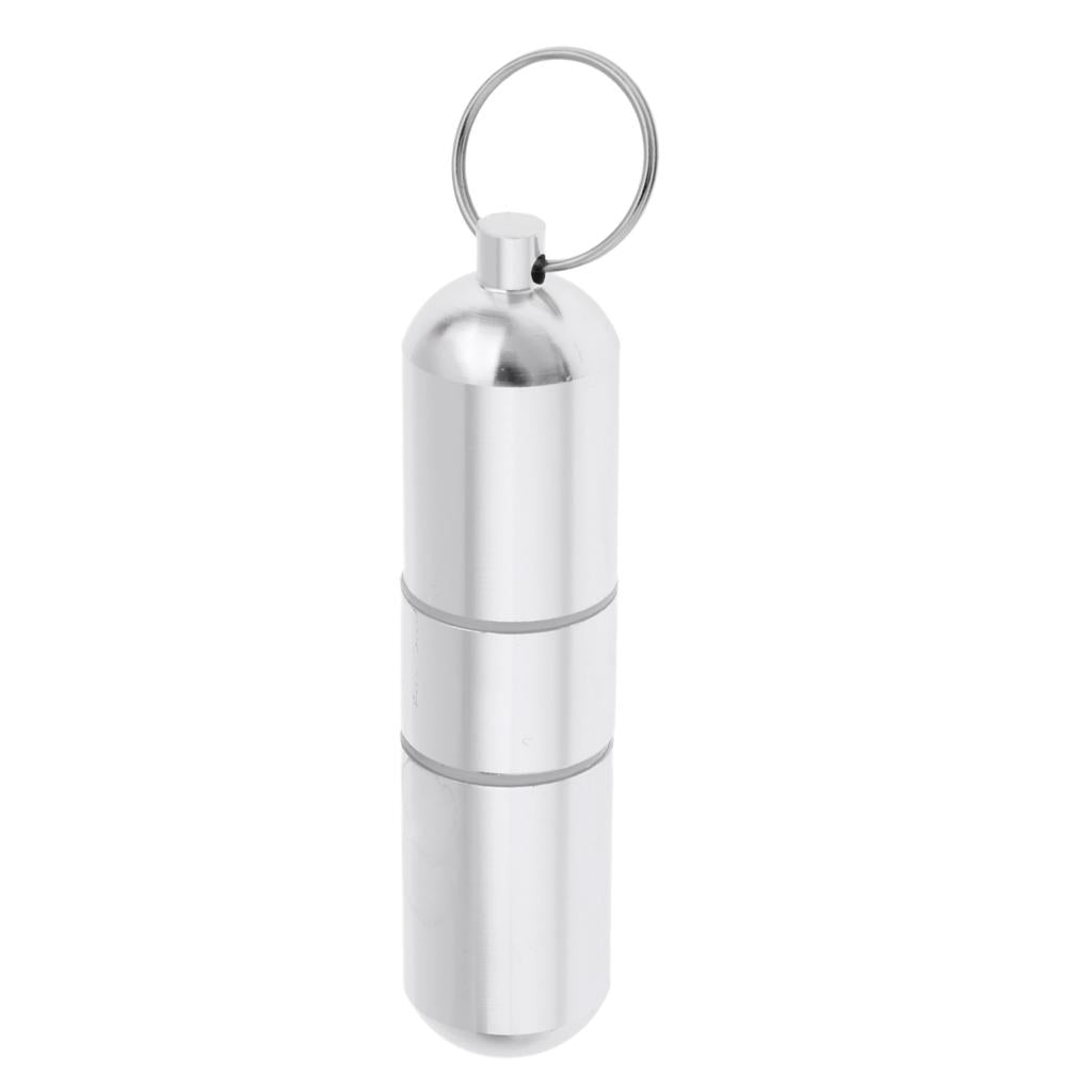 Waterproof Aluminum Pill Box Drug Keychain Container 25 x 105mm (3 grid)