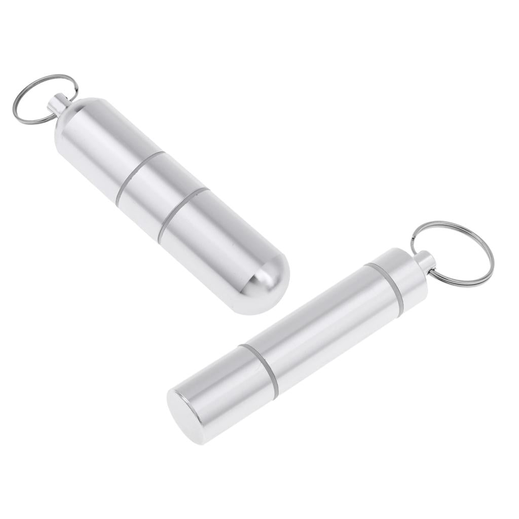 Waterproof Aluminum Pill Box Drug Keychain Container 25 x 105mm (3 grid)
