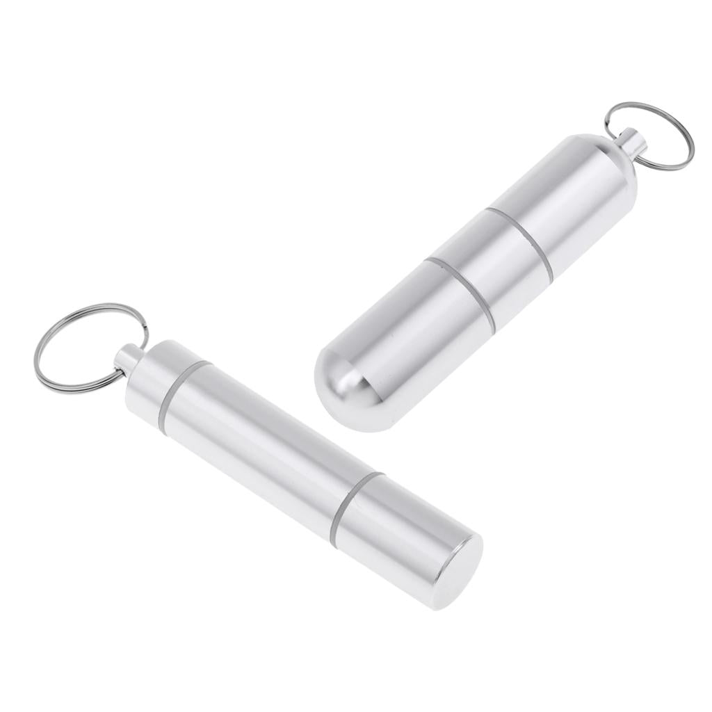 Waterproof Aluminum Pill Box Drug Keychain Container 25 x 105mm (3 grid)