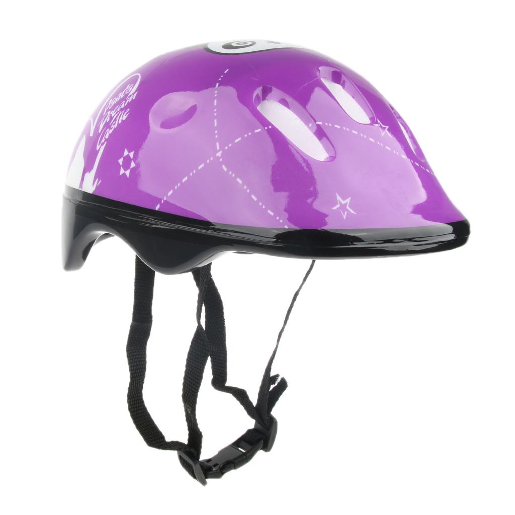 Children Kids Sports Inline Roller Skates Helmet Bike 56cm Junior Safety Hat Purple