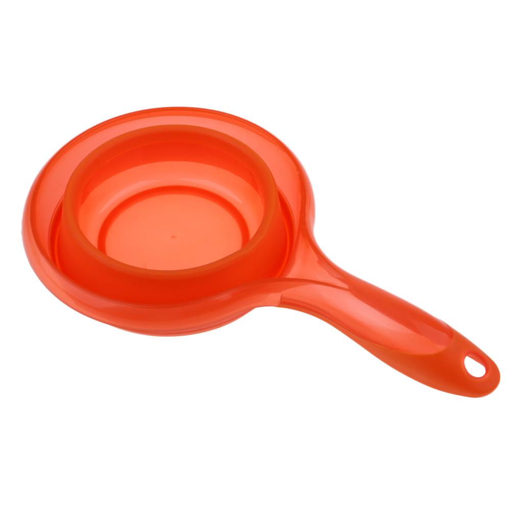 Folding Water Ladle Collapsible Spoon Kitchen Cup Shampoo Bath Shower Orange