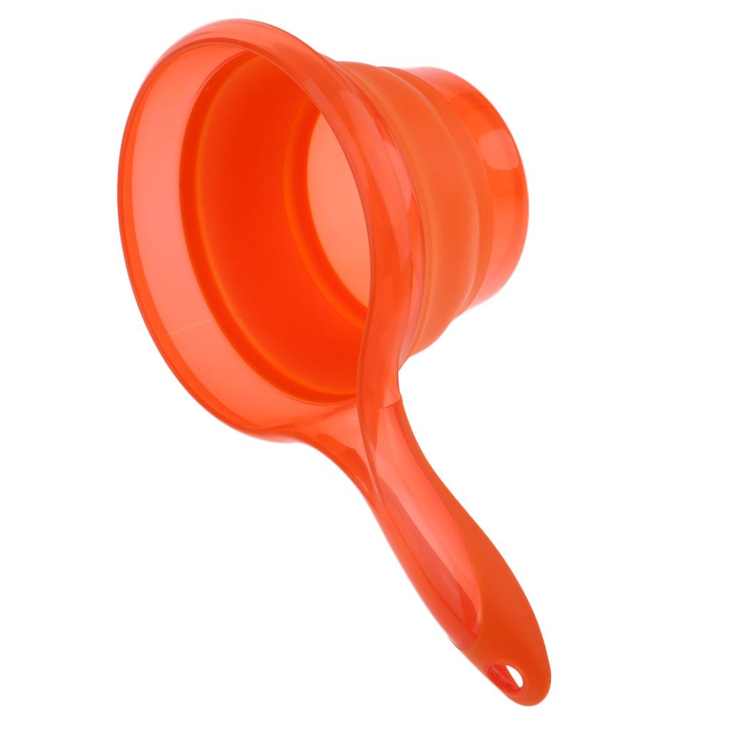 Folding Water Ladle Collapsible Spoon Kitchen Cup Shampoo Bath Shower Orange