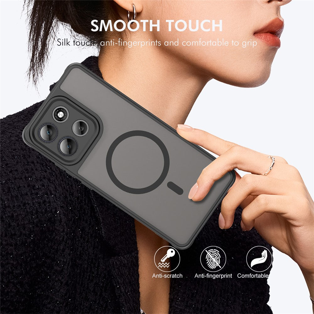 ENKAY HAT PRINCE For Motorola Moto G86 5G / G86 Power 5G / G100 Pro 5G Magnetic Case with 9H Tempered Glass PC TPU Matte Phone Cover - Black