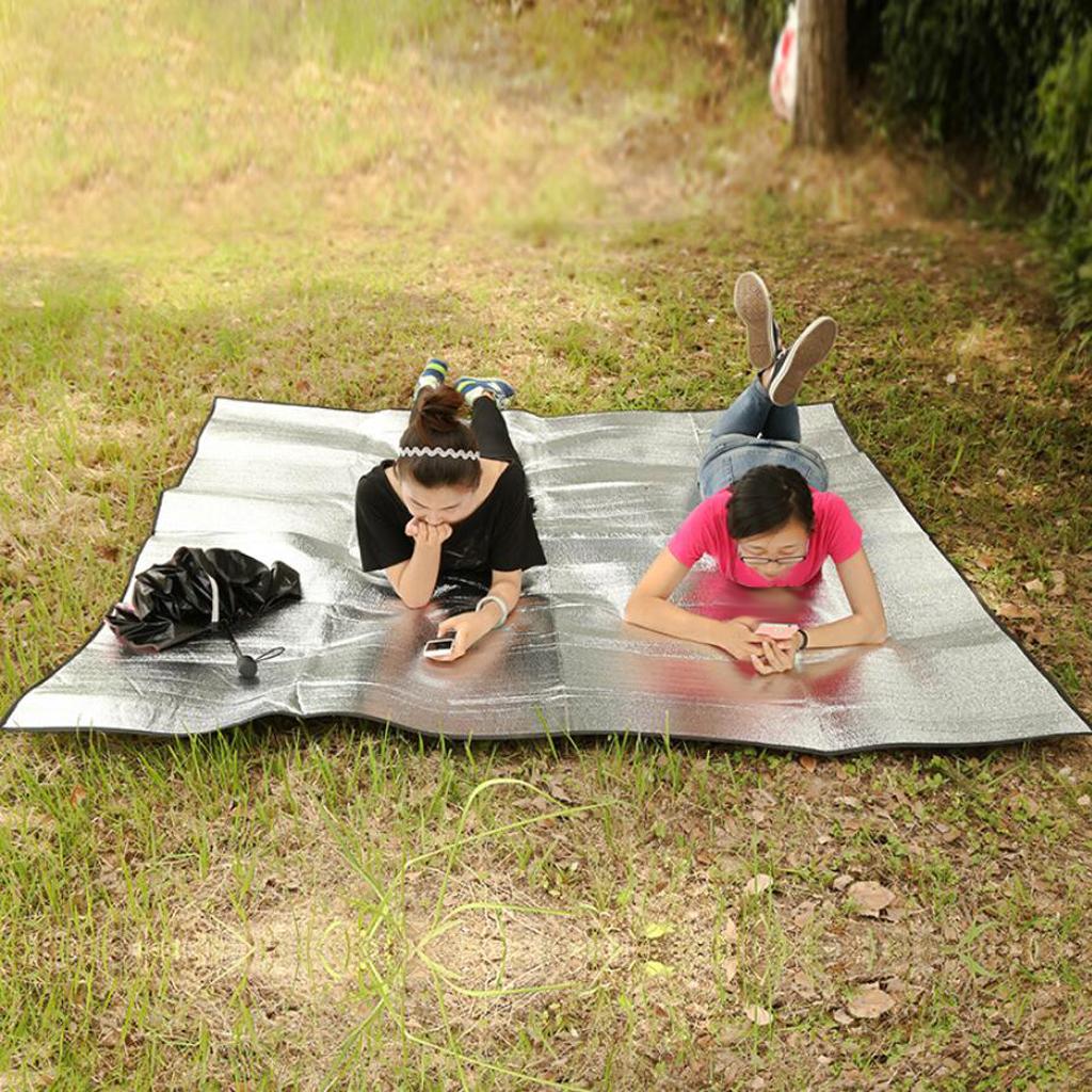 Aluminum Foil Foldable Waterproof Camping Blanket Picnic Beach Mat 300x300cm