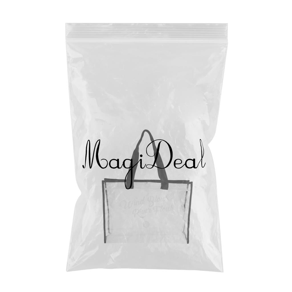 Waterproof Clear Hand Tote Bag for Outdoor Camping Swimming Beach Black