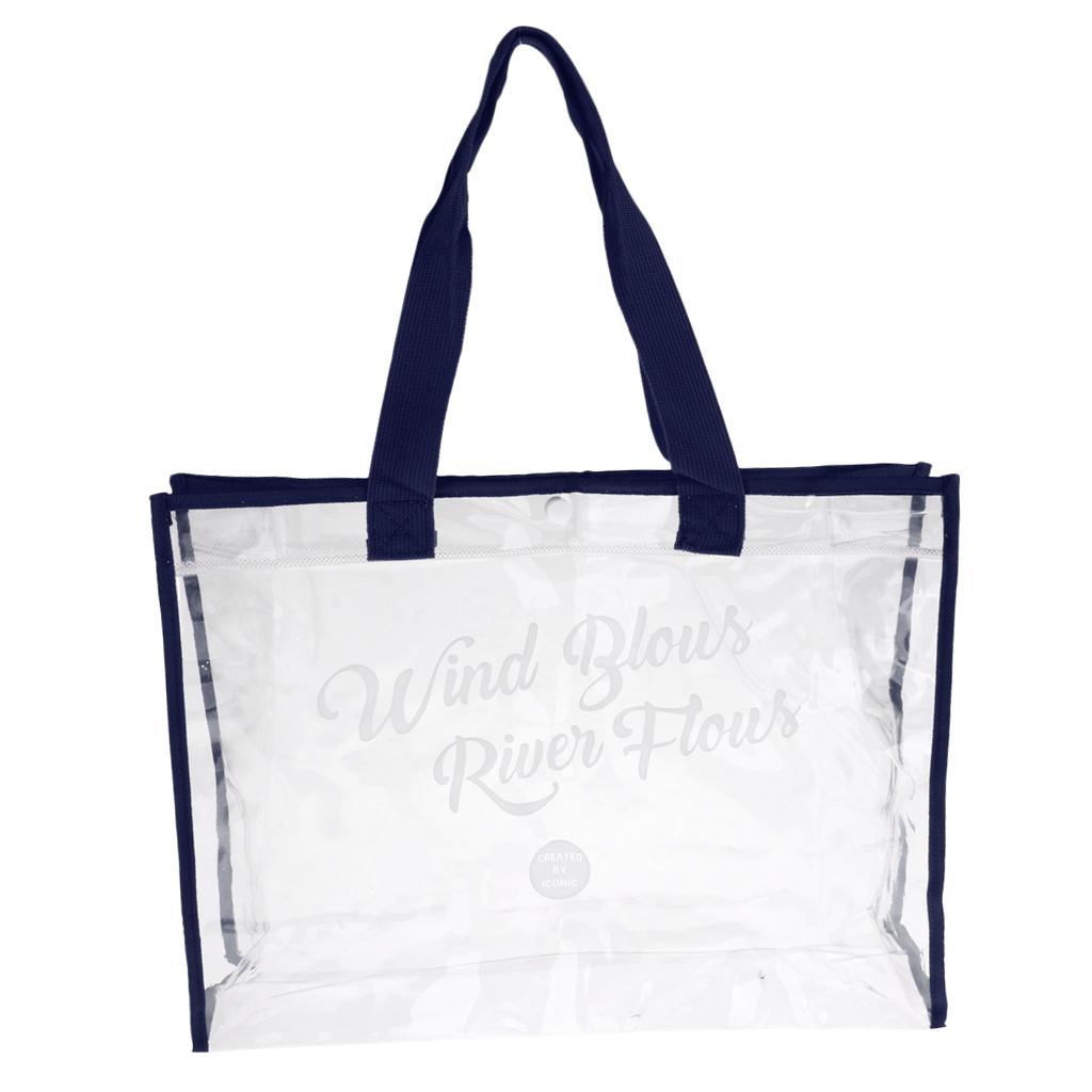 Waterproof Clear Hand Tote Bag for Outdoor Camping Swimming Beach Dark Blue