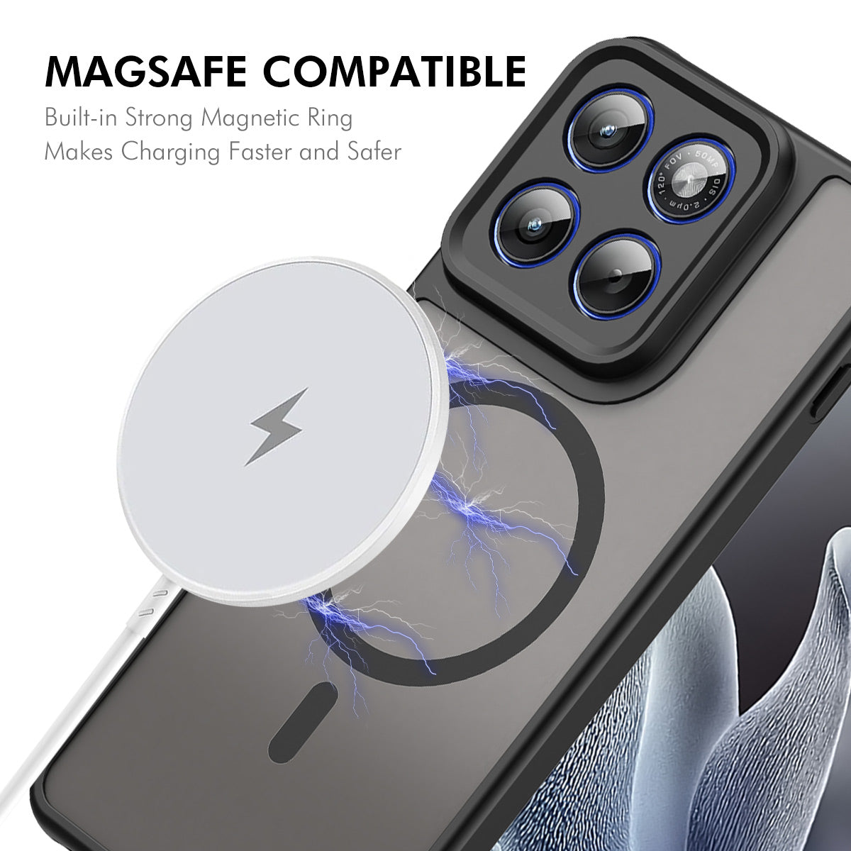 For Motorola Edge 70 5G ENKAY HAT PRINCE Magnetic Case with 9H Tempered Glass PC TPU Matte Phone Cover - Blue