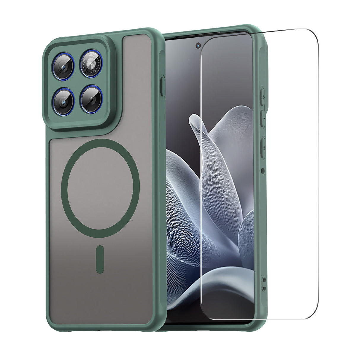 For Motorola Edge 70 5G ENKAY HAT PRINCE Magnetic Case with 9H Tempered Glass PC TPU Matte Phone Cover - Green