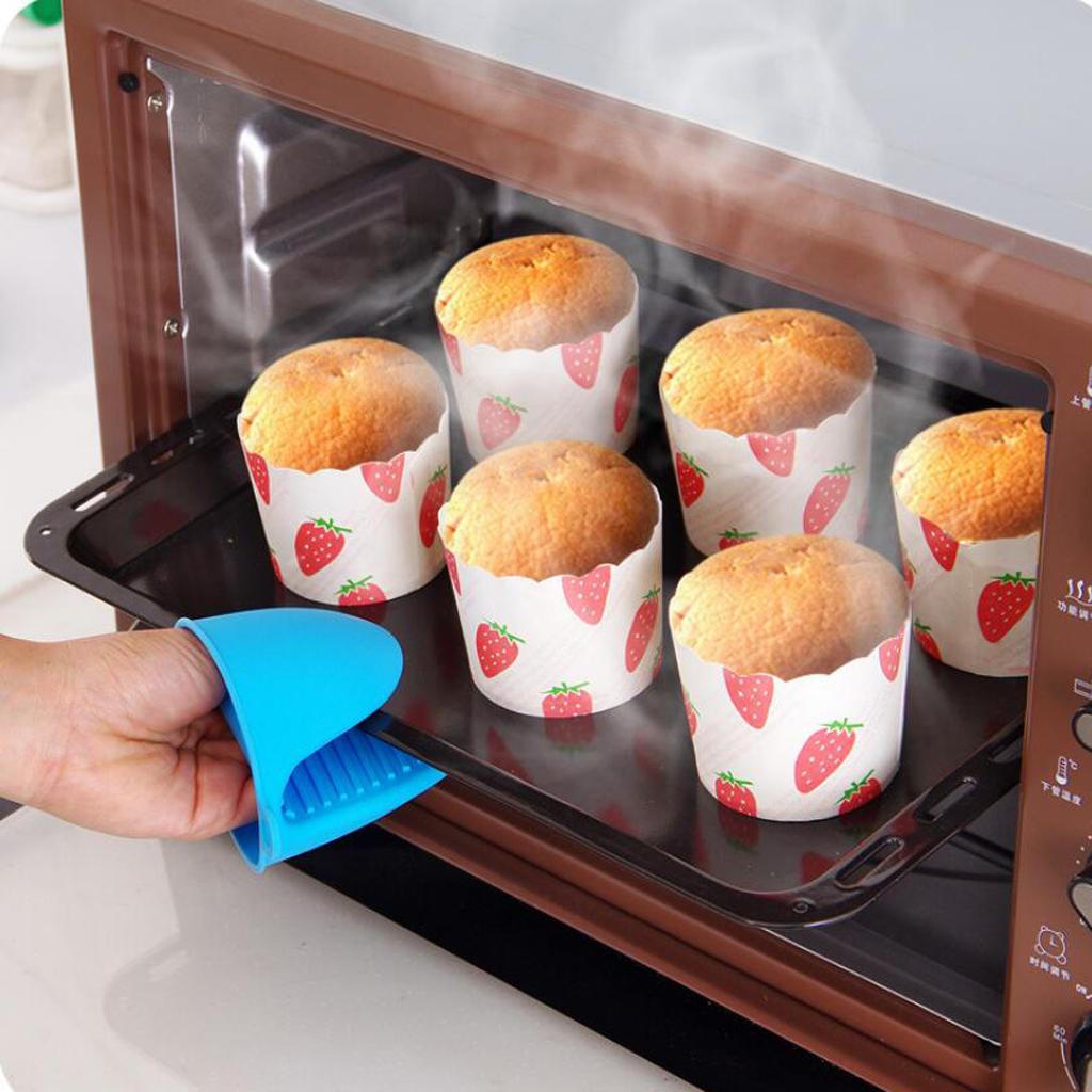 Silicone Hot Pot Holder Oven Grip Pinch Mitts Finger Tab Protector Yellow