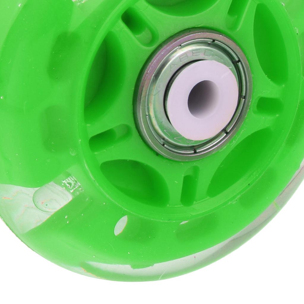 4Pcs Inline Sliding Flash PU Roller Skate Wheels for Skating Shoes green
