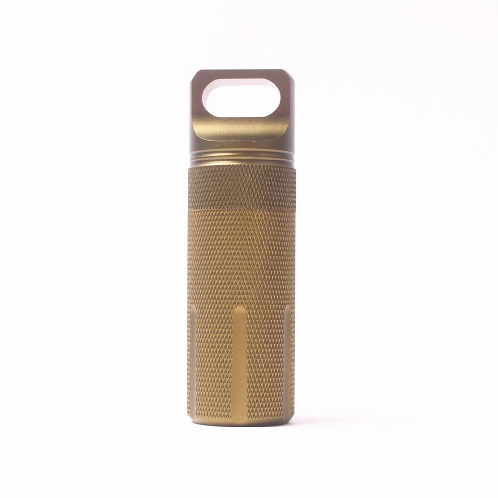 Survival Pill Box Case Waterproof Aluminum Holder Container Medicine Capsule Green