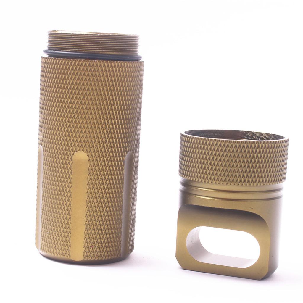 Survival Pill Box Case Waterproof Aluminum Holder Container Medicine Capsule Green