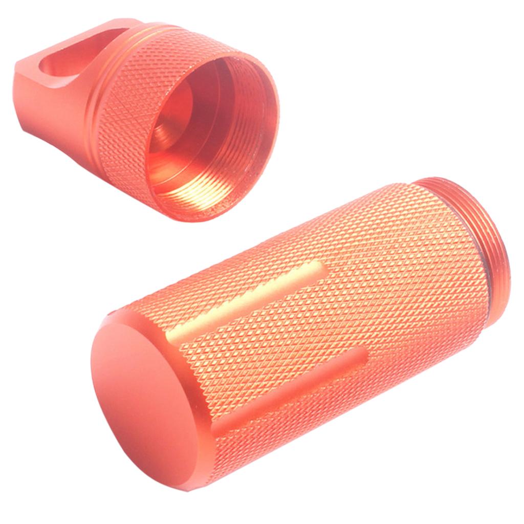 Survival Pill Box Case Waterproof Aluminum Holder Container Medicine Capsule Orange