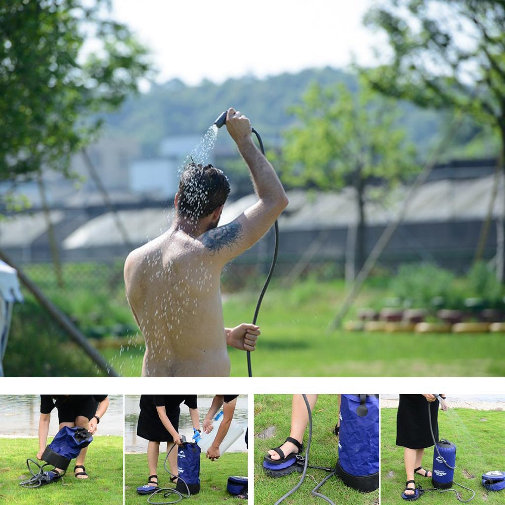 11L Foldable Shower Bag Outdoor Portable Water Bath Camping Hiking Travel