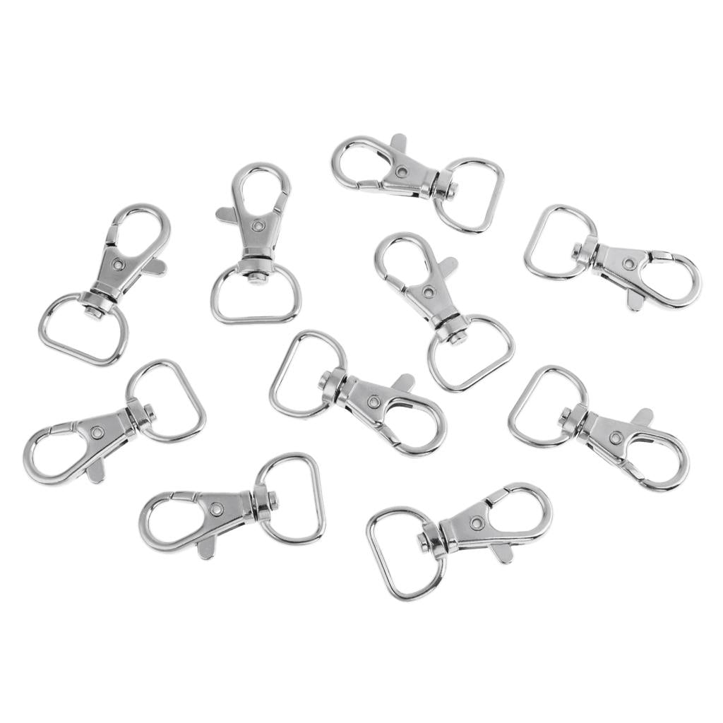 10Pcs Swivel Clasps Lanyard Snap Hook Lobster Claw Clasp Jewelry Findings 25mm