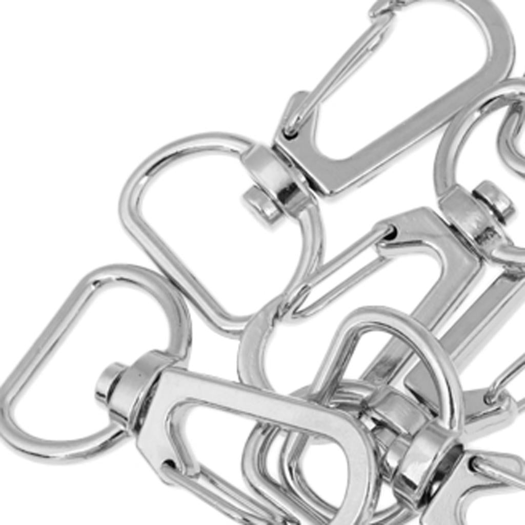 10pcs Durable Metal Carabiner Clip Style Spring Key Chain Hooks Keyring 16mm