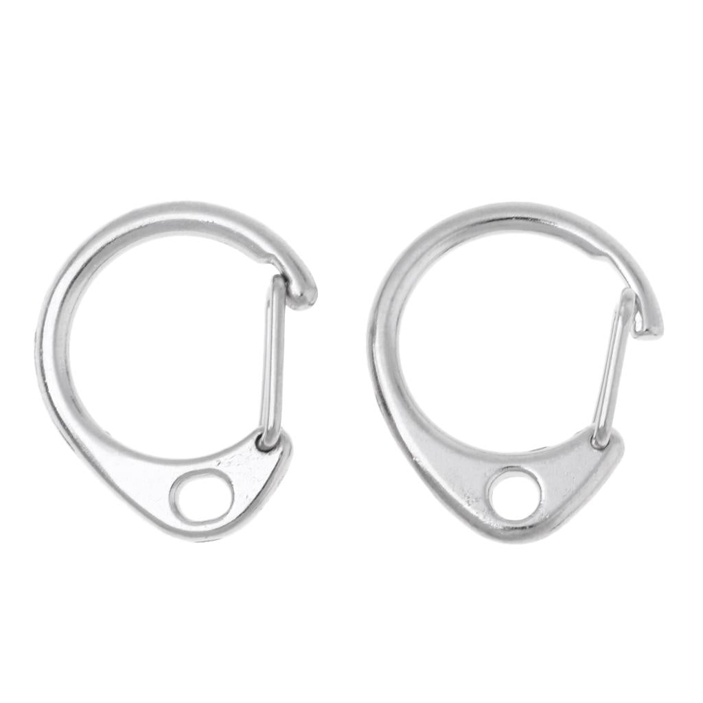 10 Pieces Keychain Carabiner D Type Snap Hook Clip Open Gate Buckle 32x25mm