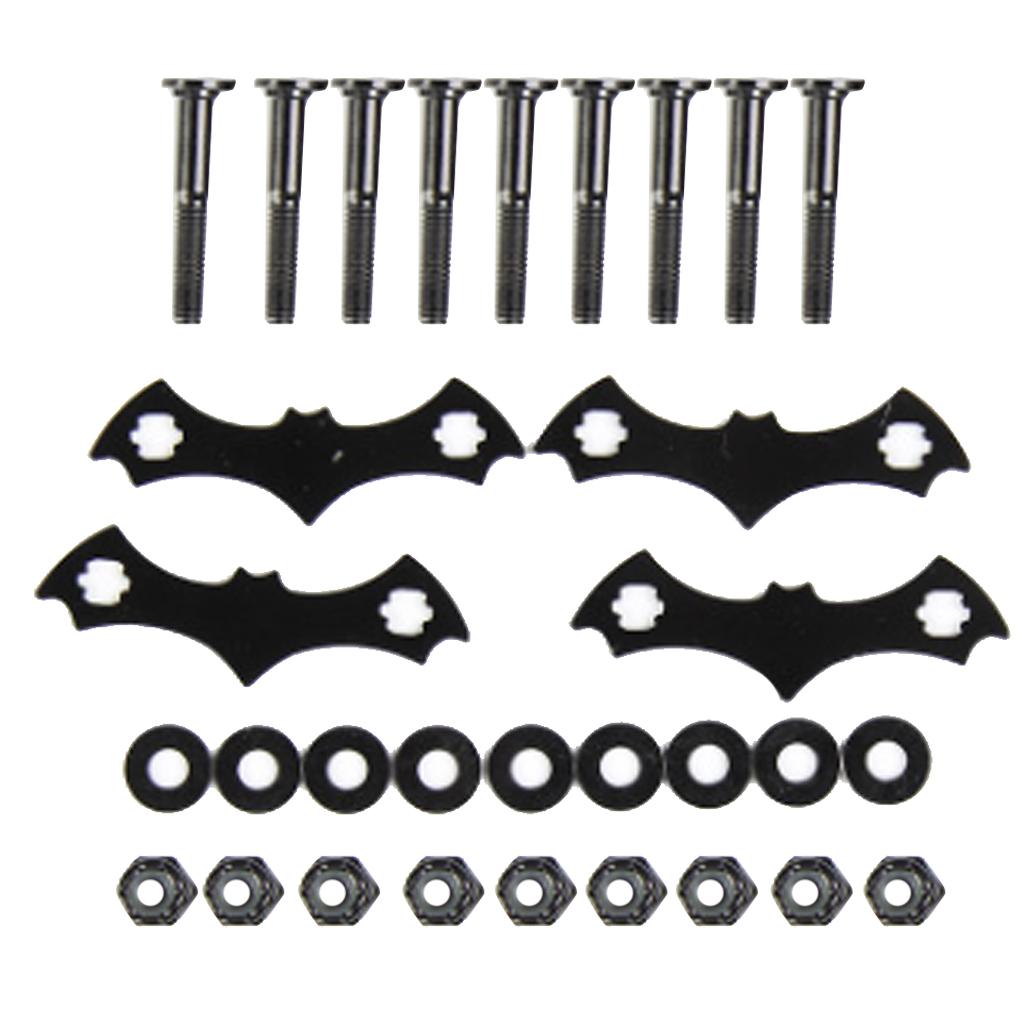 4 Set Carbon Steel Skateboard Deck Protective Gasket Longboard Part Bolt Nut
